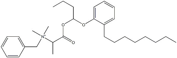 N,N-Dimethyl-N-benzyl-N-[1-[[1-(2-octylphenyloxy)butyl]oxycarbonyl]ethyl]aminium 结构式