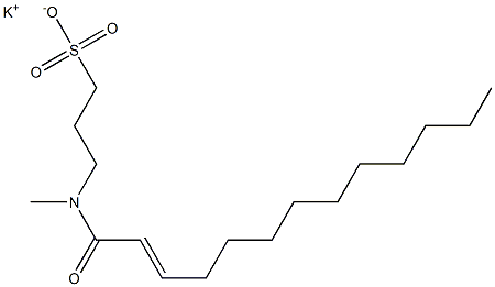 3-[N-(2-トリデセノイル)-N-メチルアミノ]-1-プロパンスルホン酸カリウム 化学構造式