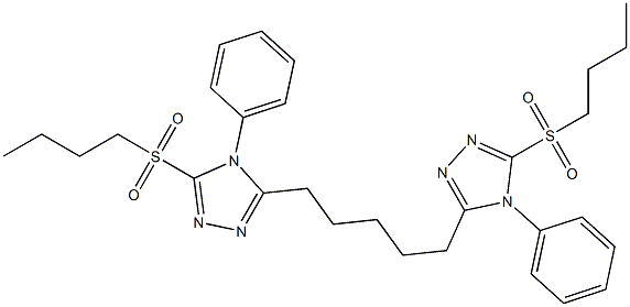 5,5'-(1,5-ペンタンジイル)ビス[4-(フェニル)-3-ブチルスルホニル-4H-1,2,4-トリアゾール] 化学構造式