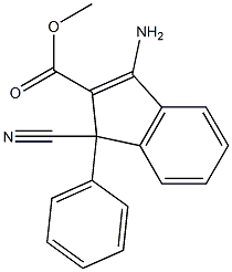 3-Amino-1-cyano-1-(phenyl)-1H-indene-2-carboxylic acid methyl ester 结构式