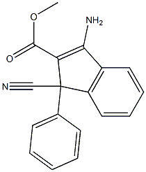 3-Amino-1-cyano-1-(phenyl)-1H-indene-2-carboxylic acid methyl ester,,结构式