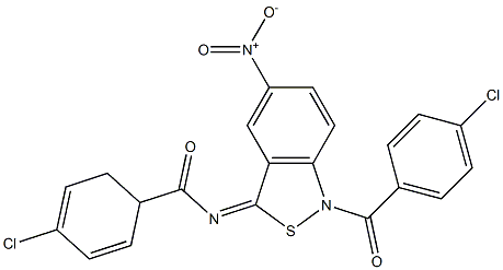 5-Nitro-1-(p-chlorobenzoyl)-3(1H)-(p-chlorobenzoyl)imino-2,1-benzisothiazole,,结构式