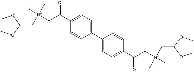 N,N'-[[1,1'-Biphenyl]-4,4'-diylbiscarbonylbismethylene]bis[N-methyl-N-[(1,3-dioxolan-2-yl)methyl]methanaminium] Struktur