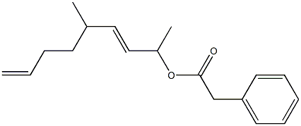 Phenylacetic acid 1,4-dimethyl-2,7-octadienyl ester Structure