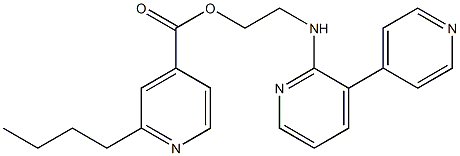 2-Butylpyridine-4-carboxylic acid 2-[(3,4'-bipyridin-6-yl)amino]ethyl ester Struktur