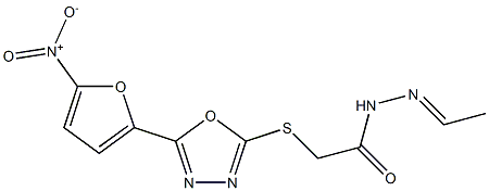 N2-Ethylidene-2-[5-(5-nitro-2-furyl)-1,3,4-oxadiazol-2-ylthio]acetohydrazide Structure