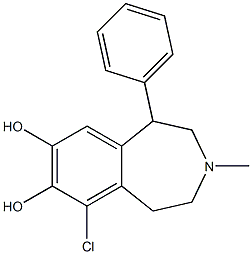 2,3,4,5-Tetrahydro-6-chloro-3-methyl-1-phenyl-1H-3-benzazepine-7,8-diol Structure