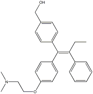 2-[4-[(Z)-1-(4-Hydroxymethylphenyl)-2-phenyl-1-butenyl]phenoxy]-N,N-dimethylethanamine Structure