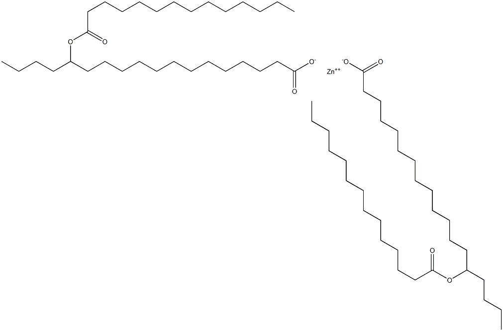 ビス(14-テトラデカノイルオキシステアリン酸)亜鉛 化学構造式