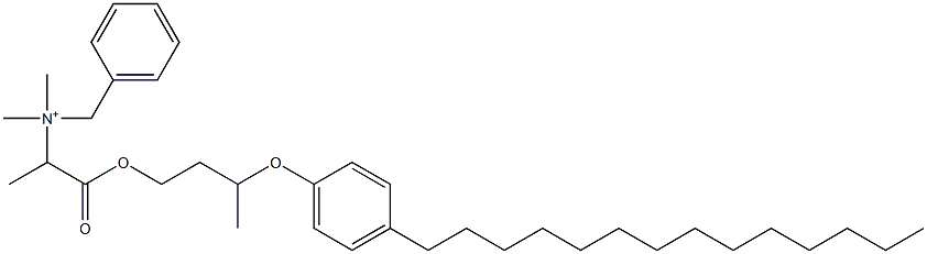 N,N-Dimethyl-N-benzyl-N-[1-[[3-(4-tetradecylphenyloxy)butyl]oxycarbonyl]ethyl]aminium Struktur