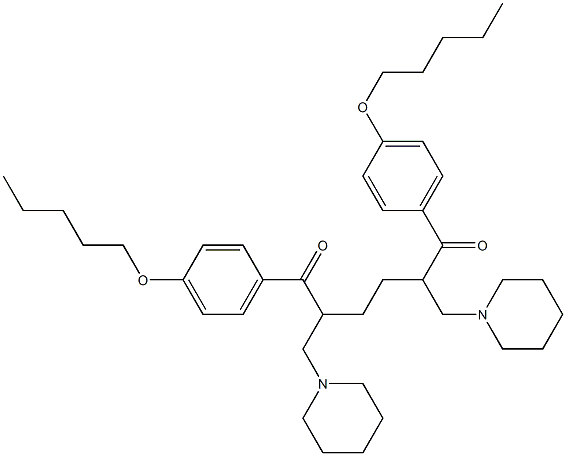 1,6-Bis(4-pentyloxyphenyl)-2,5-bis(piperidinomethyl)hexane-1,6-dione,,结构式