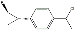 (1R,2S)-1-フルオロ-2-[4-(1-クロロエチル)フェニル]シクロプロパン 化学構造式