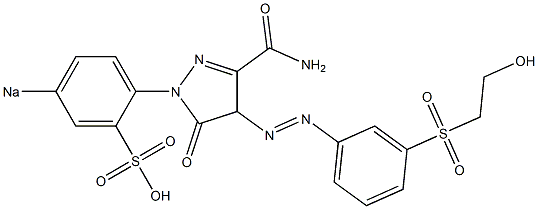 4-[m-(2-Hydroxyethylsulfonyl)phenylazo]-5-oxo-1-(p-sodiosulfophenyl)-2-pyrazoline-3-carboxamide Struktur