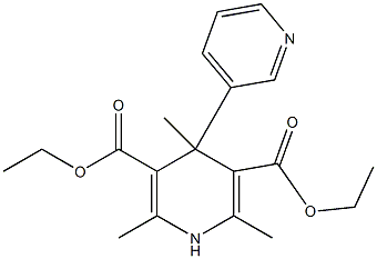 1,4-Dihydro-2,4,6-trimethyl-4-(3-pyridinyl)pyridine-3,5-dicarboxylic acid diethyl ester 结构式