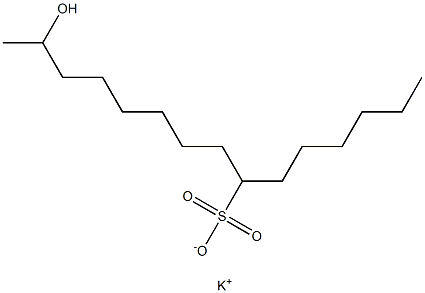 14-ヒドロキシペンタデカン-7-スルホン酸カリウム 化学構造式