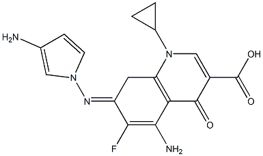  1-Cyclopropyl-4-oxo-5-amino-6-fluoro-7-(3-aminopyrrolizino)-1,4-dihydroquinoline-3-carboxylic acid