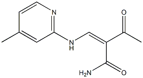 3-オキソ-2-[(Z)-(4-メチル-2-ピリジニル)アミノメチレン]ブタンアミド 化学構造式