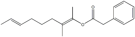 フェニル酢酸1,2-ジメチル-1,6-オクタジエニル 化学構造式
