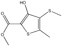 3-ヒドロキシ-5-メチル-4-メチルチオチオフェン-2-カルボン酸メチル 化学構造式