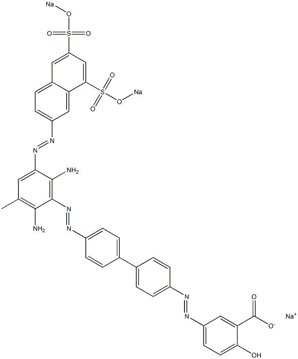 5-[[4'-[[2,6-Diamino-3-methyl-5-[[6,8-bis(sodiosulfo)-2-naphthalenyl]azo]phenyl]azo]-1,1'-biphenyl-4-yl]azo]-2-hydroxybenzoic acid sodium salt Structure