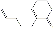 2-(4-ペンテニル)-2-シクロヘキセン-1-オン 化学構造式