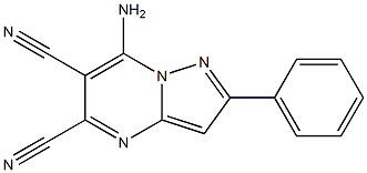 2-フェニル-7-アミノピラゾロ[1,5-a]ピリミジン-5,6-ジカルボニトリル 化学構造式