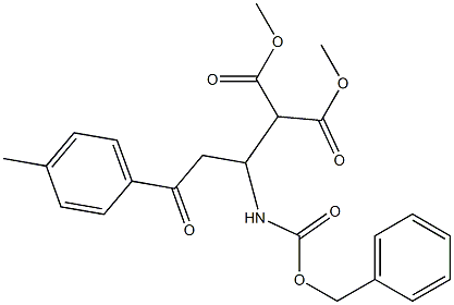 2-[1-[(Benzyloxycarbonyl)amino]-3-oxo-3-(4-methylphenyl)propyl]malonic acid dimethyl ester Struktur