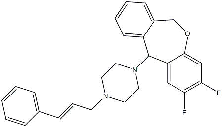 11-(4-Cinnamyl-1-piperazinyl)-2,3-difluoro-6,11-dihydrodibenz[b,e]oxepin 结构式