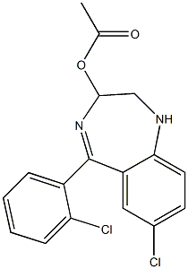 Acetic acid [7-chloro-2,3-dihydro-5-(2-chlorophenyl)-1H-1,4-benzodiazepin]-3-yl ester Structure