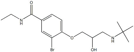 1-[4-[Ethylcarbamoyl]-2-bromophenoxy]-3-[tert-butylamino]-2-propanol 结构式
