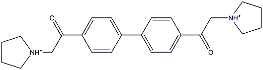 1,1'-[[1,1'-Biphenyl-4,4'-diyl]bis(2-oxo-2,1-ethanediyl)]bis(pyrrolidinium) 结构式