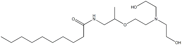 N-[2-[2-[ビス(2-ヒドロキシエチル)アミノ]エトキシ]プロピル]デカンアミド 化学構造式