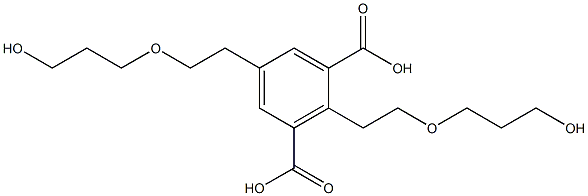2,5-Bis(6-hydroxy-3-oxahexan-1-yl)isophthalic acid Struktur