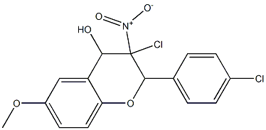 3-Chloro-3,4-dihydro-4-hydroxy-3-nitro-2-(4-chlorophenyl)-6-methoxy-2H-1-benzopyran