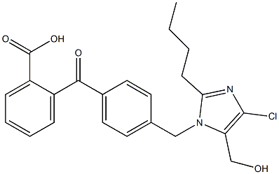 2-[4-(2-Butyl-4-chloro-5-hydroxymethyl-1H-imidazol-1-ylmethyl)benzoyl]benzoic acid Structure