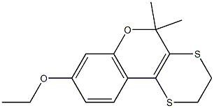 2,3-Dihydro-10,10-dimethyl-7-ethoxy-10H-9-oxa-1,4-dithiaphenanthrene Struktur