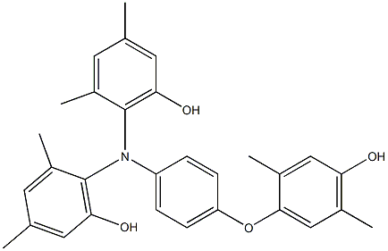 N,N-Bis(6-hydroxy-2,4-dimethylphenyl)-4-(4-hydroxy-2,5-dimethylphenoxy)benzenamine,,结构式