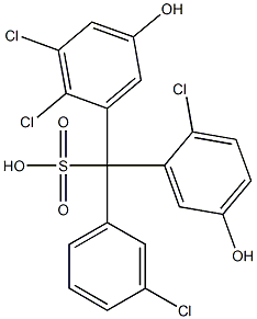 (3-Chlorophenyl)(2-chloro-5-hydroxyphenyl)(2,3-dichloro-5-hydroxyphenyl)methanesulfonic acid,,结构式
