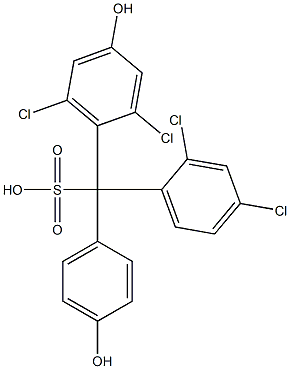 (2,4-Dichlorophenyl)(2,6-dichloro-4-hydroxyphenyl)(4-hydroxyphenyl)methanesulfonic acid Structure