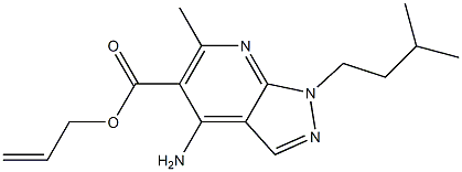 1-(3-Methylbutyl)-4-amino-6-methyl-1H-pyrazolo[3,4-b]pyridine-5-carboxylic acid 2-propenyl ester 结构式