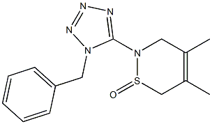 2-(1-Benzyl-1H-tetrazol-5-yl)-4,5-dimethyl-3,6-dihydro-2H-1,2-thiazine 1-oxide,,结构式