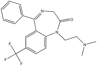1-[2-(ジメチルアミノ)エチル]-5-[フェニル]-7-(トリフルオロメチル)-1H-1,4-ベンゾジアゼピン-2(3H)-オン 化学構造式