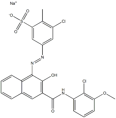 3-Chloro-2-methyl-5-[[3-[[(2-chloro-3-methoxyphenyl)amino]carbonyl]-2-hydroxy-1-naphtyl]azo]benzenesulfonic acid sodium salt