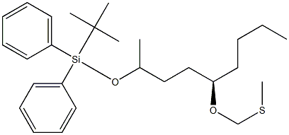 (4R)-4-(メチルチオメトキシ)メチル-1-(tert-ブチルジフェニルシロキシ)オクタン 化学構造式