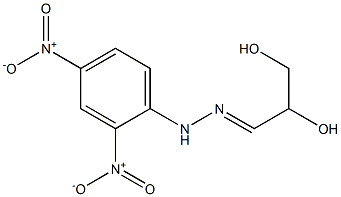 rac-(R*)-2,3-ジヒドロキシプロピオンアルデヒド2,4-ジニトロフェニルヒドラゾン 化学構造式