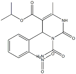 1,2,3,4-Tetrahydro-3-(carbamoyl)-6-methyl-2-oxo-4-(2-nitrophenyl)pyrimidine-5-carboxylic acid isopropyl ester Structure