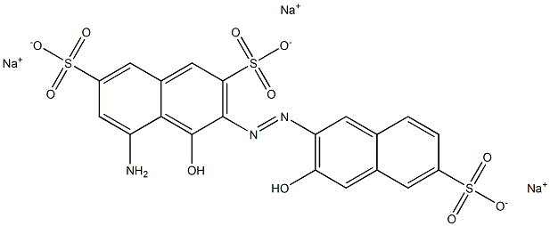 8-Amino-1,3'-dihydroxy[2,2'-azobisnaphthalene]-3,6,6'-trisulfonic acid trisodium salt,,结构式