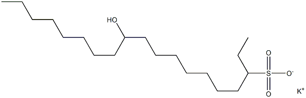 11-Hydroxynonadecane-3-sulfonic acid potassium salt Structure