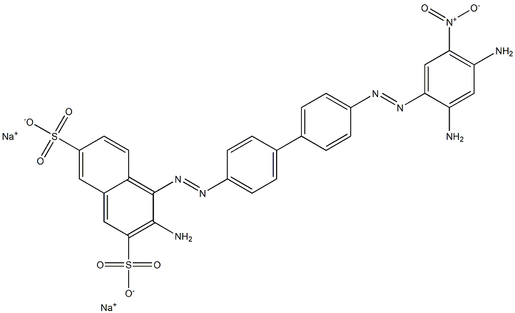 3-Amino-4-[[4'-[(2,4-diamino-5-nitrophenyl)azo]-1,1'-biphenyl-4-yl]azo]naphthalene-2,7-disulfonic acid disodium salt 结构式