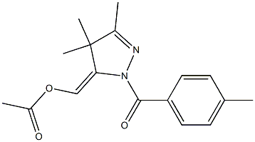 Acetic acid [[2-(4-methylbenzoyl)-4,4,5-trimethyl-3,4-dihydro-2H-pyrazol]-3-ylidene]methyl ester Struktur